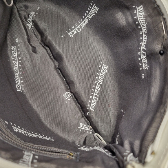 Vintage Whiting and Davis Ivory Enamel Metal Mesh & Leather Shoulder Bag - Picture 8 of 9